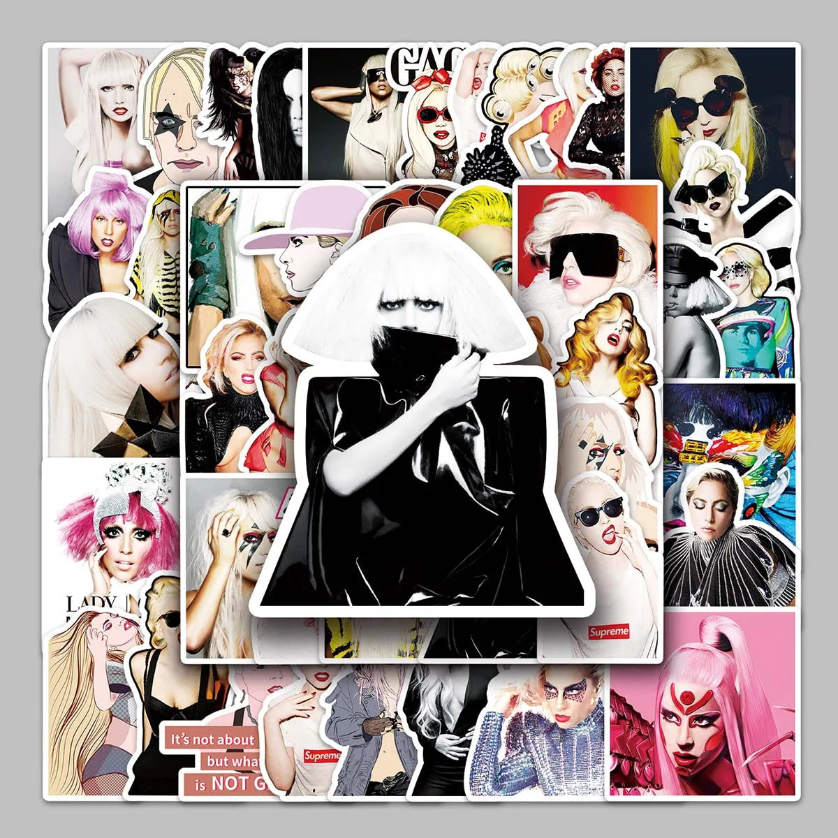 51PCS Cheap Wholesale Personality Star Peripheral Graffiti Lady Gaga Stickers Refrigerator Guitar Desktop Water Bottle Stickers