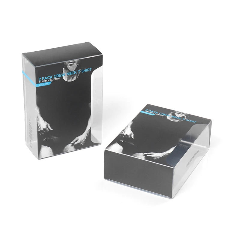 Custom logo clear PVC PET PP Silk Scarf Underwear Clothing Plastic Packaging Box