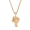 CN273  Brass Zircon   Pendant  Necklace Hip Hop Gift Jewelry Bling Bling