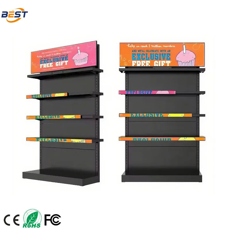 Lcd Display Supermarket Shelf with Android 23.1 Inch Black Screen Bar Display for Mall Mall Shelf Screen with LCD