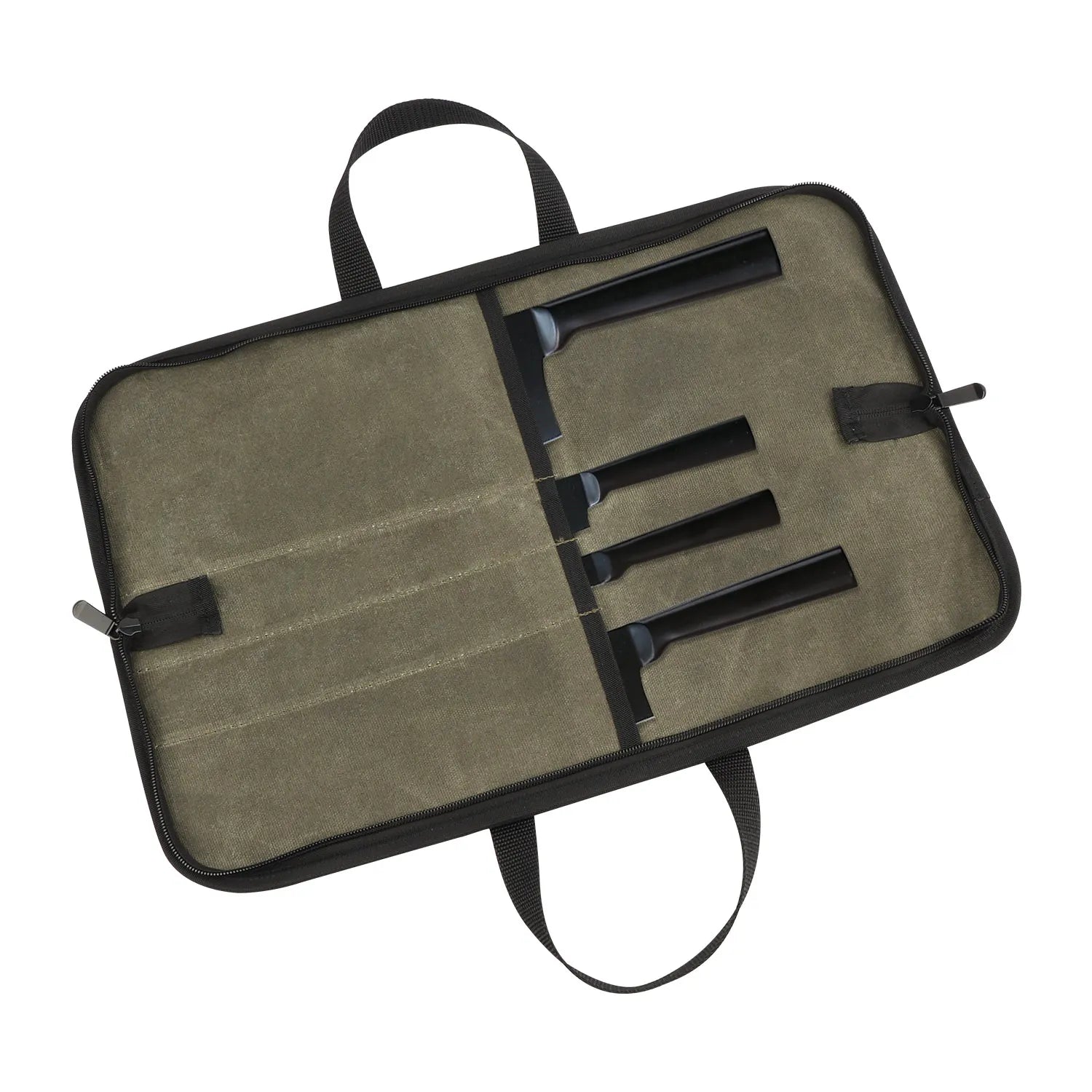 Custom Logo Portable Chef Knife Bag Foldable 4-Slot Tool Bag with Canvas Material OEM & ODM Supported