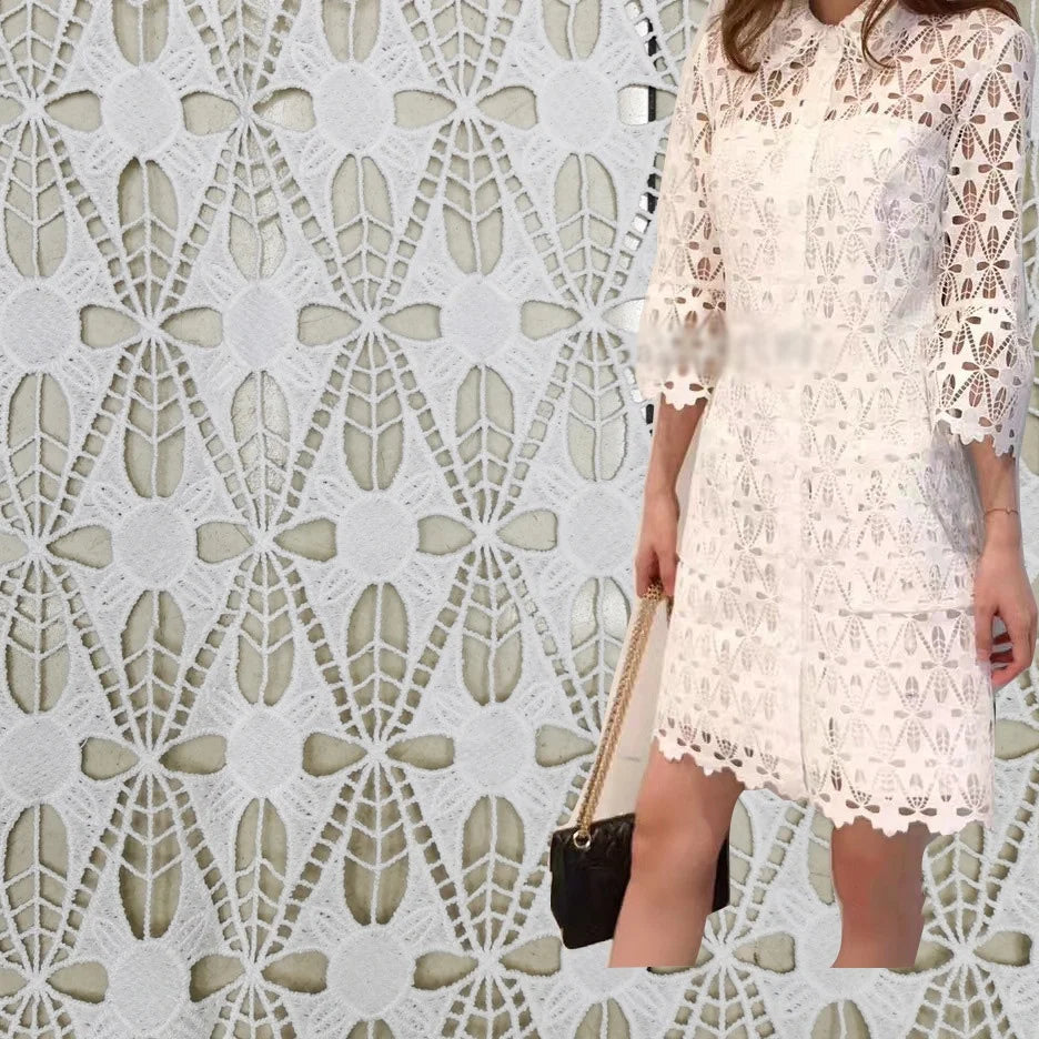 Good Quality Guipure Water-soluble Lace Fabric White for Clothes LT21356