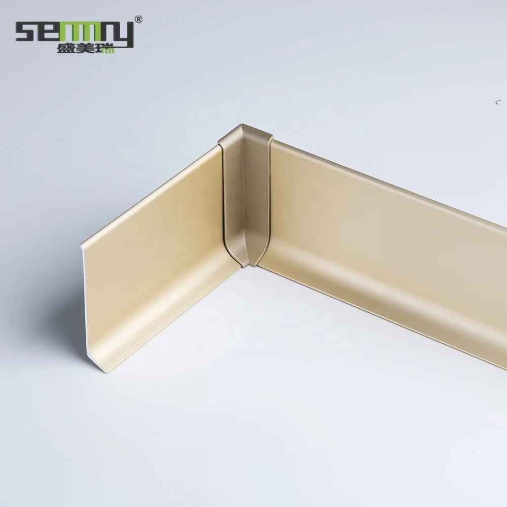 Aluminum Skirting Profile 40mm 60mm 80mm Wall Protector Base Metal Skirting Board Baseboard in Stock Free Sample