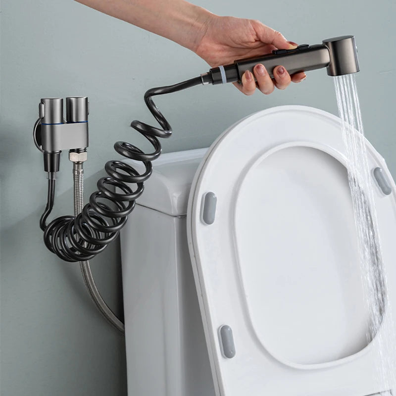 Modern High-Pressure Chrome Feminine Wash Jet Bathroom Hand Bidet Sprayer for Rinse Cleaning Toilets Sanitary Ware Shattaf Spray MegaBDM