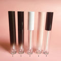 LZ Pack Stock 100pcs Round 3.5ml Black White Pink Lip Oil Packaging Wholesale Private Label Lip Gloss Tubes With Wand