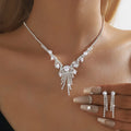 Bridal Jewelry Two-Piece Set: Wholesale Luxury Tassel Necklace & Earrings for Elegant Looks