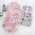 Summer Fresh Floral Pajamas Sets Women Sleepwear Cozy 100% Viscose Long Sleeve Quality Pyjamas Women Homewear Hot Sale