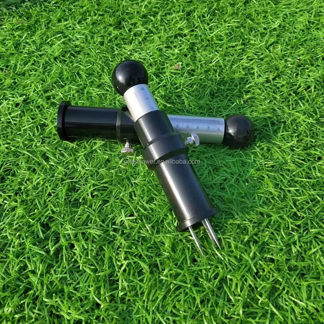 0-50mm Steel Turf Infill Depth Ruler for Synthetic Grass on Football Pitches & Gardens