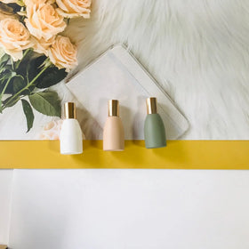 High-end Cosmetic Packaging Bottles 12ml Morandi Color Scheme Vase Shape Roller Glass Bottle with Shiny Gold Cap