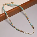 Vintage Healing Stone Choker Natural Stone Emperor Stone Clavicle Necklace Baroque Pearl Beaded Jewelry for Women Girls Gift