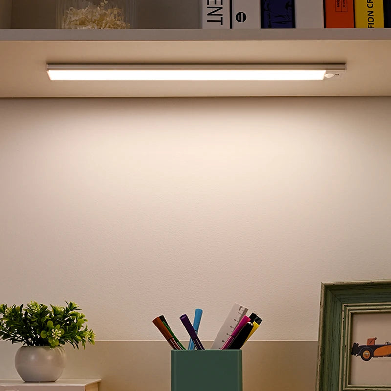 LED Motion Sensor Cabinet Light Under Counter Closet Lighting Wireless Magnetic USB Rechargeable Kitchen Night Lights