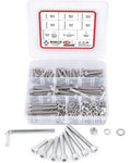 238 Piece 304 Stainless Steel Screw Bolt Nut Washer Set Allen Hexagon Hex Socket Cap Button Flat Head Plain Assortment Kit