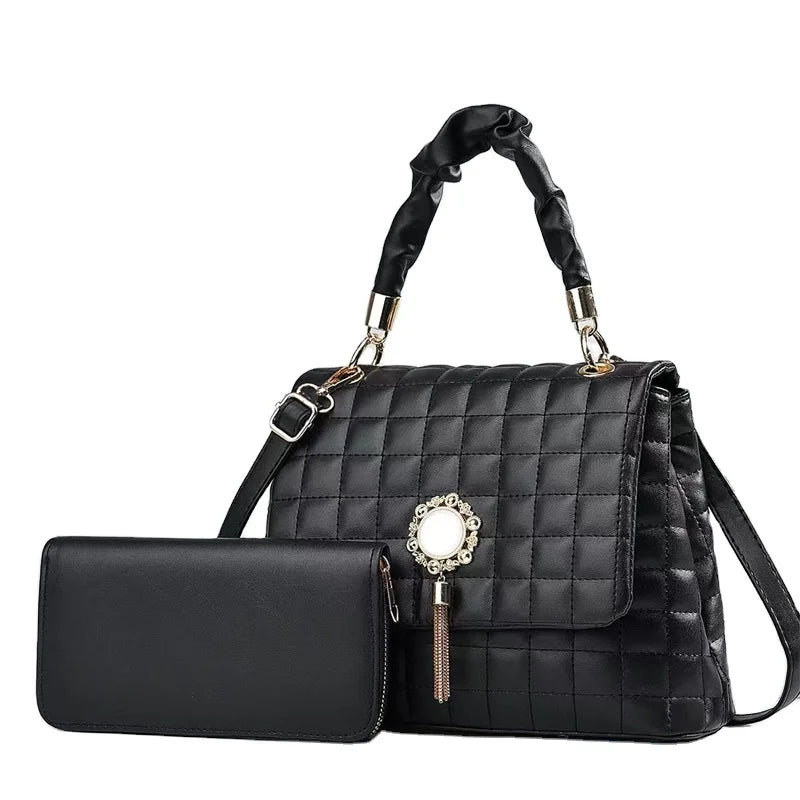 Versatile and Fashionable New Two-Piece Set Retro Elegant and Minimalist Temperament Casual Women's Shoulder Bag