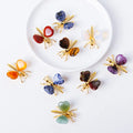 Wholesale Creativity Natural Stone Crystal Rose Quartz tiger Eye Gemstone butterfly Animal Ornaments Peach Heart Artware
