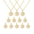 Fashion Women Jewelry 12 Horoscope Minimalist Tiny Style 18k Gold Plated Wholesale Stainless Steel Zodiac Necklace with Shell
