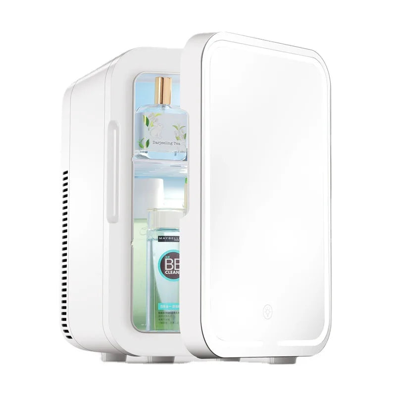 8L 12L Beauty Small Refrigerators Customize Mini Car Minibar Makeup Skincare Fridge for Cosmetic With Mirror