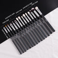BEILI Black Natural Goat Hair Makeup Brushes Set 15pcs Eyeliner Eyebrow Eye Shadow Brow Set No logo Custom logo Brushes Make up