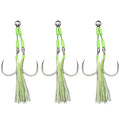 1/0~5/0 Manufacturer High Carbon Steel 49 Strand Wire Luminous Slow Pitch Jigging Skirt Bright Wire Double Assist Hook