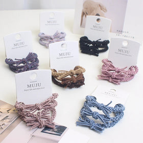 High Stretch Vintage Bowknot Braid Hair Ties Korean Version Hair Rope for Women and Girls