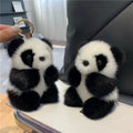 Wholesale 13/15cm Kawaii Panda Plush Keychains Toys Stuffed Animal Doll  Faux Mink Fur Panda Bag Charm Doll Key Chain for Gifts