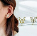 New Korean Retro Style Acrylic Butterfly Alloy Drop Earrings Cute Animal Stud Statement Brincos Fashionable Butterfly Earrings