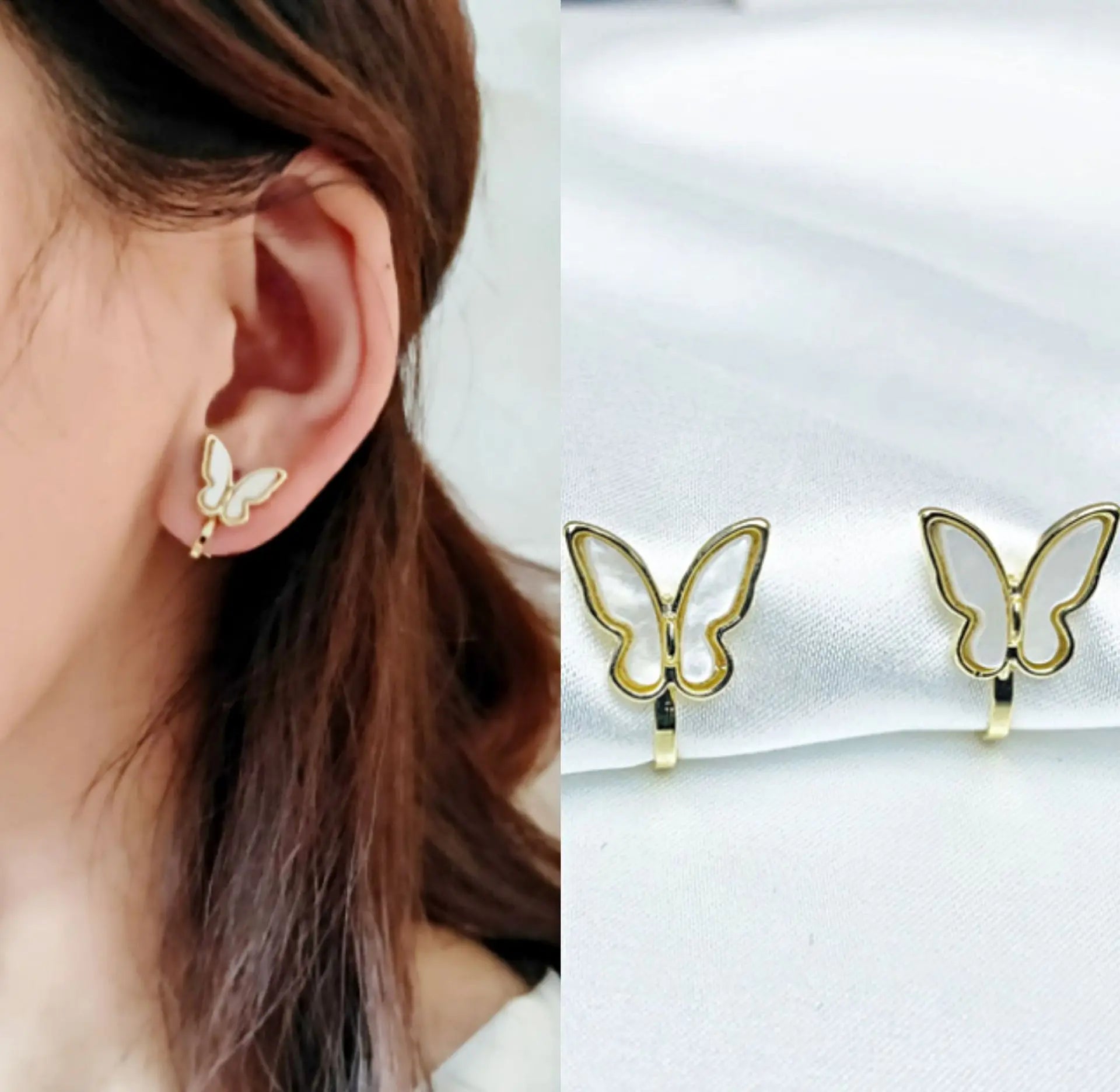New Korean Retro Style Acrylic Butterfly Alloy Drop Earrings Cute Animal Stud Statement Brincos Fashionable Butterfly Earrings
