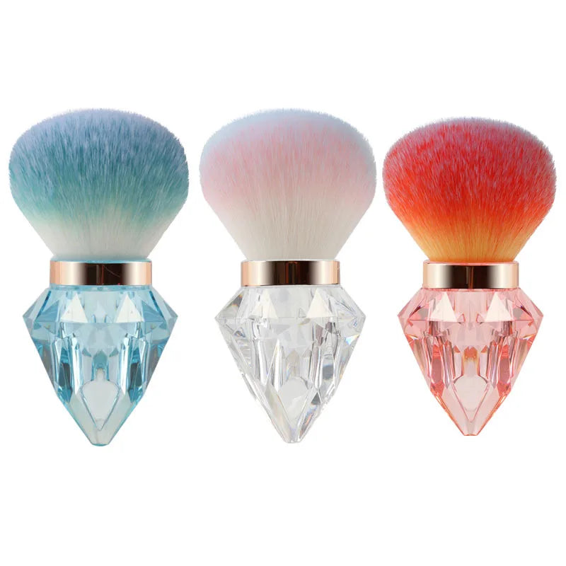 Popular Mushroom Head Portable Large Beauty Tool Diamond Nail Art Tool Synthetic Hair Loose Powder Nail Dust Brush