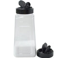 32oz Trapezoid Spice Bottle Clear Plastic Seasoning Jars with Black Shaker Lids PET Material for Pepper and Food Storage