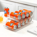 2-Layer Automatic Rolling Beverage Storage Organizer Freezer Countertops Cabinets Pantry Stackable Can Drink Holder Mugs Soda
