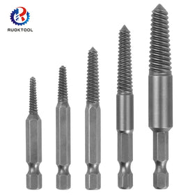 Screw Extractor Drill Bit Broken Bolt Remover Easy Take Out Screw Tools 5pcs Damaged Hex Shank Screw Extractor