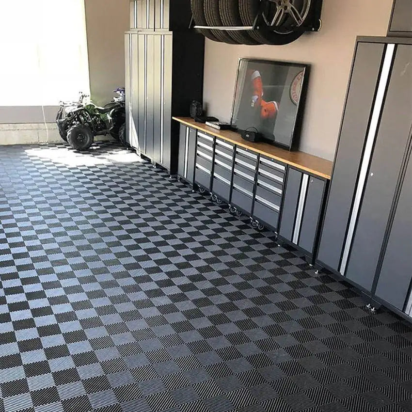 Free Design Easy Installation Interlocking Plastic PVC Garage Warehouse Floor Tiles for Car Care Shop Swimming Pool