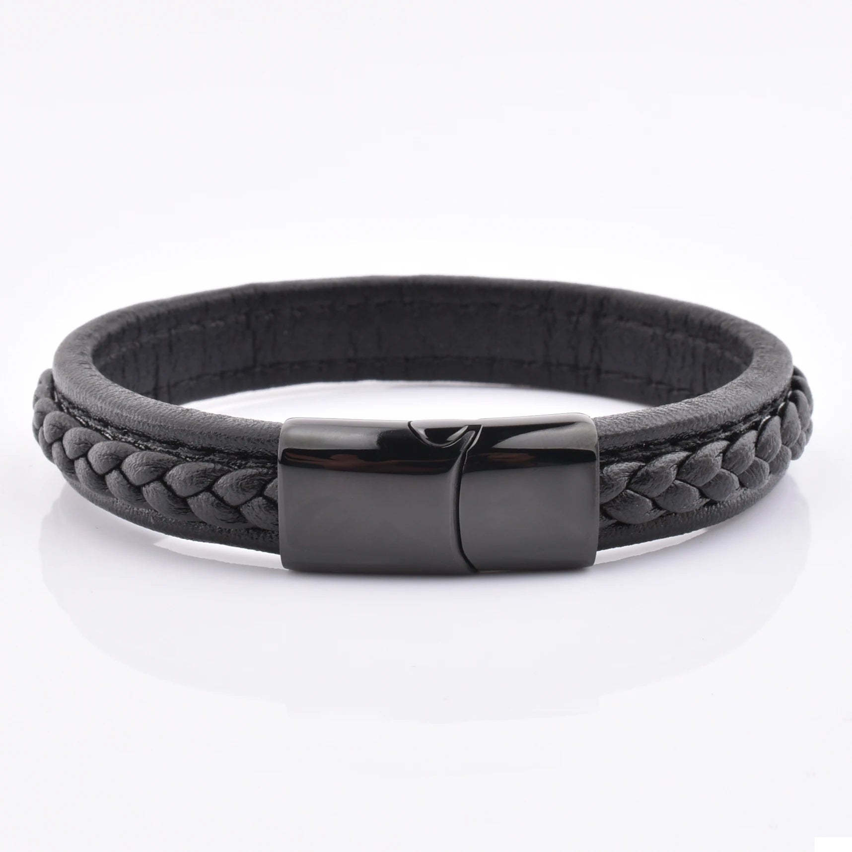 High End Men's Casual Wearing Durable Designer Long Lasting Braided Leather Bracelet for Sporty Hip Hop