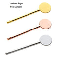 2024 Wholesale Beauty Makeup Spatula Mini Small Facial Eye Cream Scoop Mask Gold Metal Cosmetic Spoon