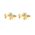 925 Sterling Silver Bee Stud Earring 18K Gold Plated Earring