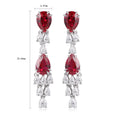 Customized Trendy Fashion Sparkling Jewelry S925 Silver Lab Grown Ruby Stud Earrings for Women Party Engagement Wedding Gift
