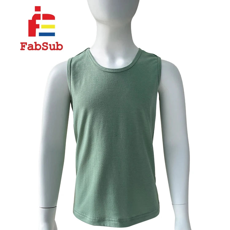 Wholesale Sublimation tank Top Custom Plain Tee Blank Toddler Youth Kids tank Tops 100% Polyester Sublimation t Shirts