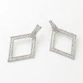 Ladies' Trendy Geometric Crystal Fashion Drop Earrings Stylish Jewelry Accessory for Anniversary Occasions