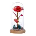 Glass Cover Luminous Christmas Tree DecorationArtificial Flower Rose With LightSuit for Christmas Thanksgiving Wedding