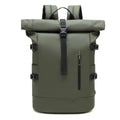 EURCOOL Custom OEM Roll Top Backpack for Men Waterproof Travel Expandable Laptop Bag Anti-theft USB Nylon Casual Design Oxford