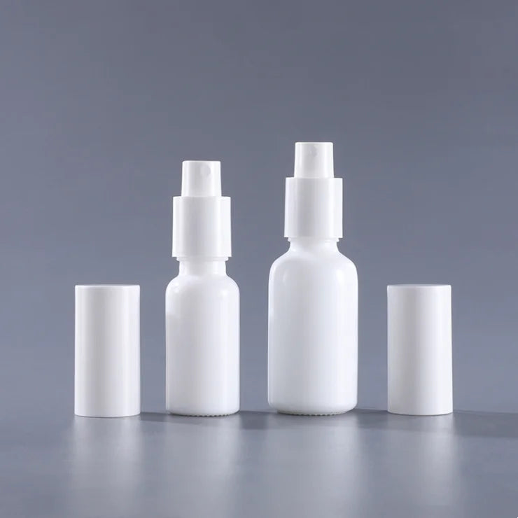 White Hair-oil Cosmetic Packaging 30ml 50ml 100ml White Lotion Serum Essential Oil Glass Spray Bottle