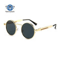 Teenyoun Vintage Round Punk Sunglasses Men's Spring Metal Steampunk Mirror Sun Glasses for Men Women Retro Personality Eyewear