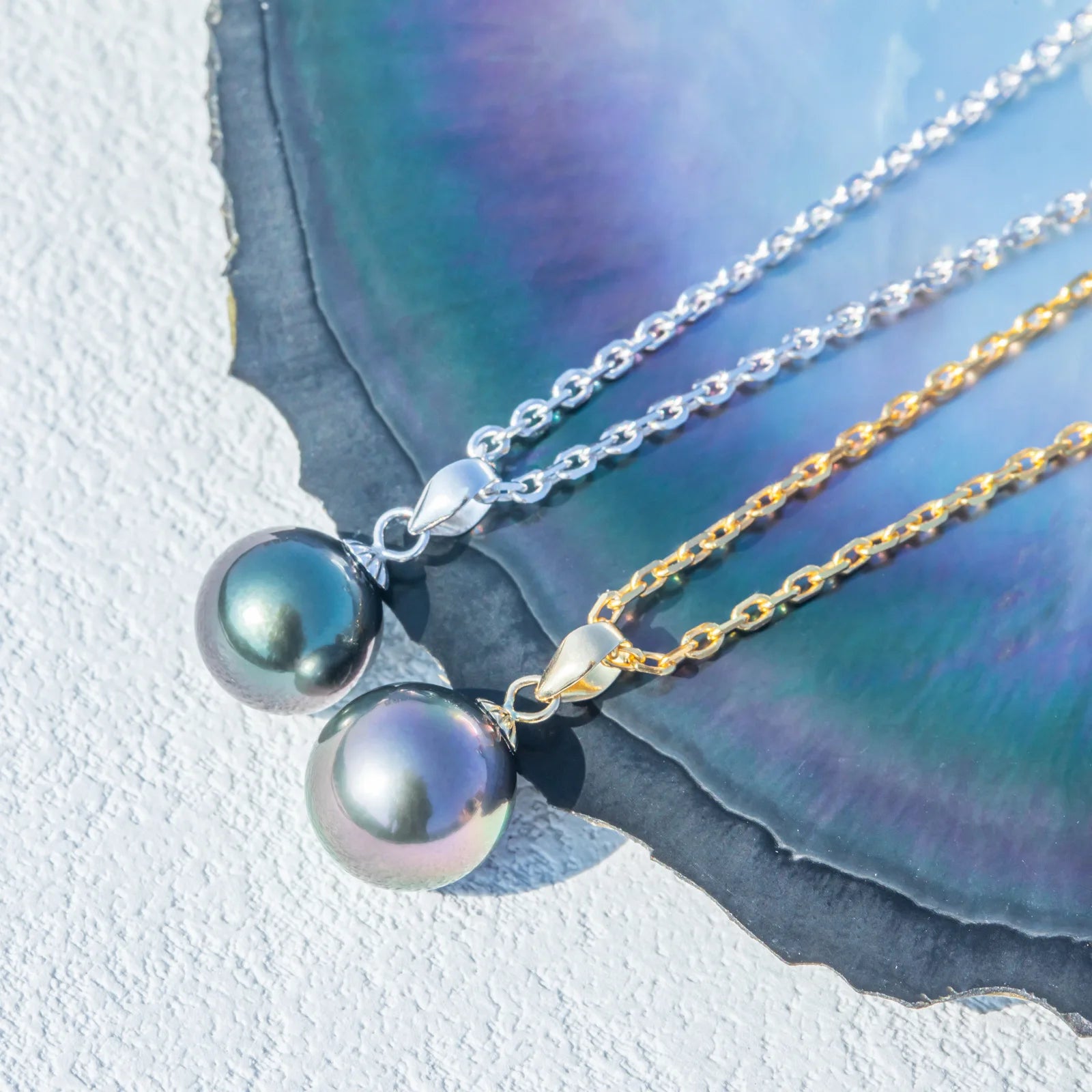 European Aristocratic Fine Jewelry Woman Necklace Designer 925 Silver France Tahiti Natural Black Pearl Necklace Pendant