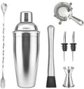 8-Piece Stainless Steel Bartender Kit Set Sustainable Metal with Bamboo Stand Stocked Professional Mixology Tools