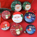 Christmas Gifts Chocolate Candy Big Tin Box Round Cute Christmas Pattern Printing Biscuit Tin Box