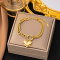 Top Quality Adjustable 18k Gold Stainless Steel Heart Butterfly Bracelet Women Fashion Eyes Chain Bracelet Jewelry for Gift