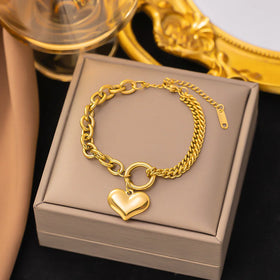 Top Quality Adjustable 18k Gold Stainless Steel Heart Butterfly Bracelet Women Fashion Eyes Chain Bracelet Jewelry for Gift