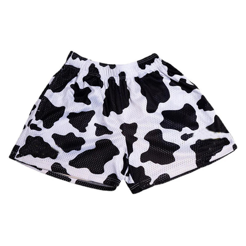 Summer Trend Brand American Knee-length Leopard Print Shorts Men's and Women's Casual High Street Loose Sports Shorts