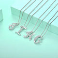 YH JEWELLERY Personalised 925 Sterling Silver Chain Custom Name Pendant with Iced Out Letters and Diamond Rock Style Necklace