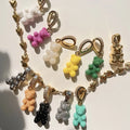 Charm Gummy Bear Pendant Gold White Freshwater Pearl Chain Necklace Plastic Gold Plated Acrylic Latest Necklace Designs Zircon