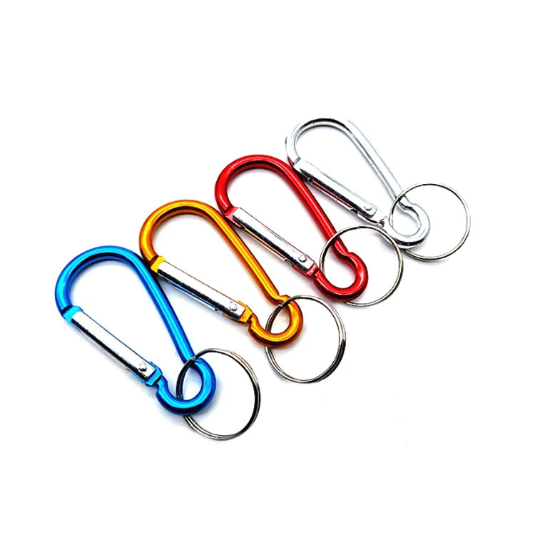 JRSGS Wholesale Customizable Multi-Function Aluminum Carabiner Colorful Key Ring with Spring Snap Hook